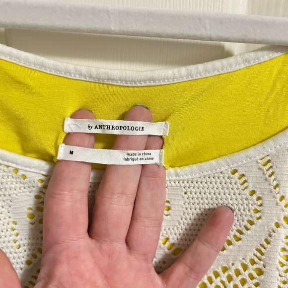 Anthropologie Cosette Lined Tank Top Cutout Overlay Cotton Blend Medium - Picture 2 of 5